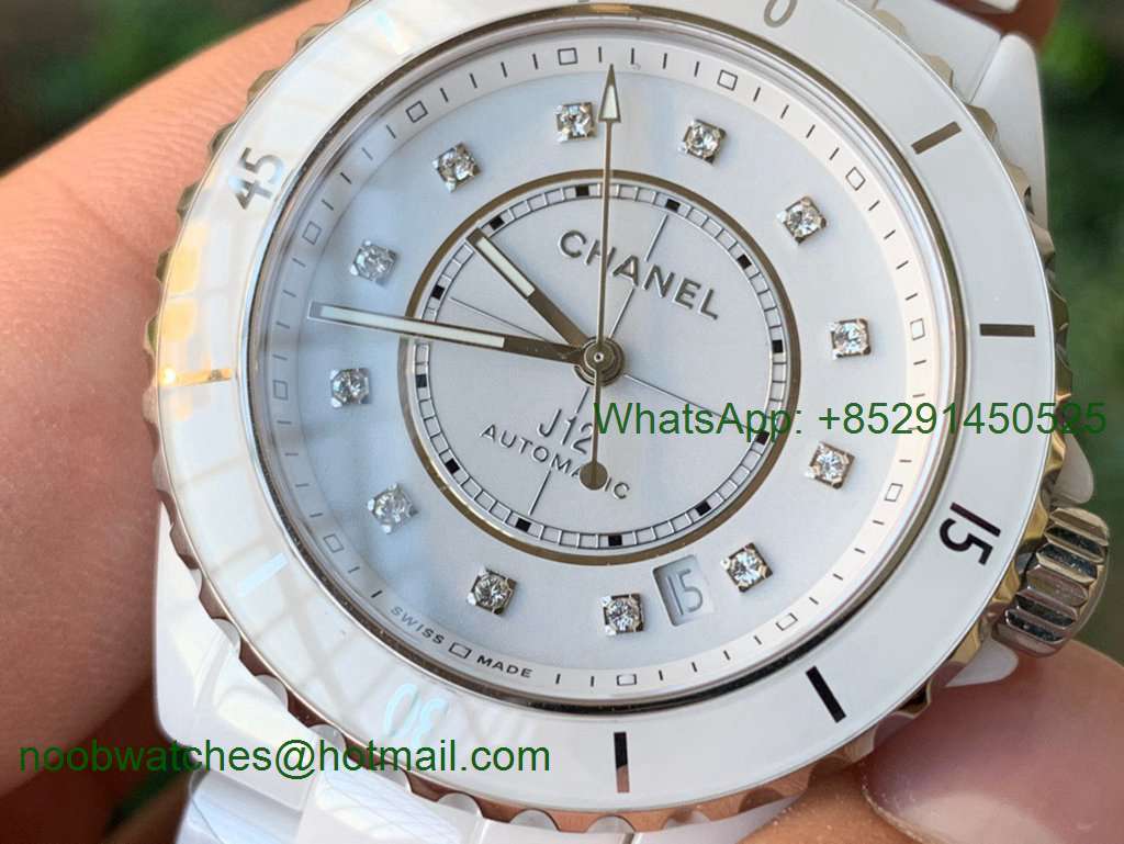J-12 38mm BV 1:1 Best White Korea Ceramic White Diamond Dial on Bracelet Calibre 12.1