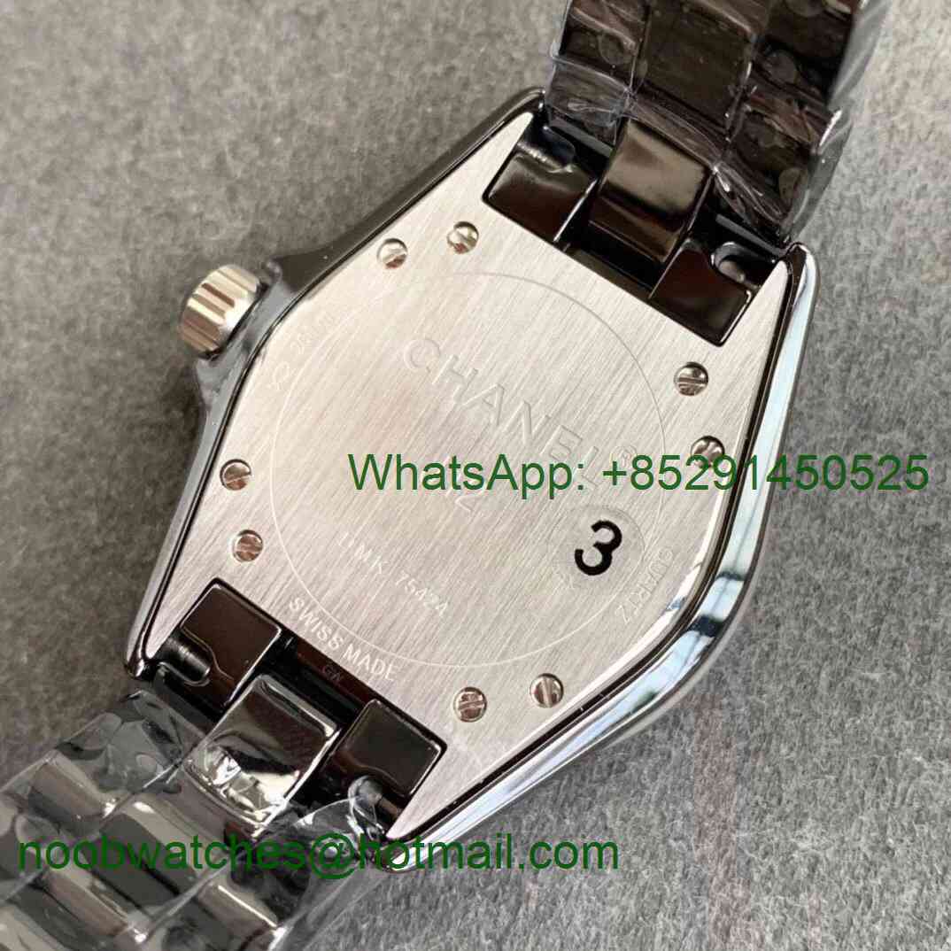 J-12 33mm XF 1:1 Best Black Korea Ceramic Black Dial on Bracelet Swiss Quartz