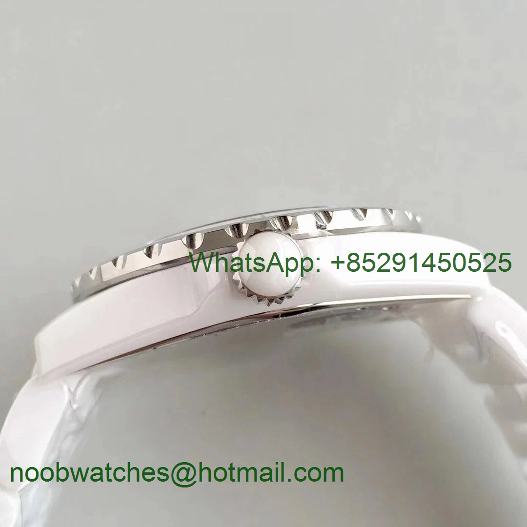J-12 33mm KOR 1:1 Best White Korea Ceramic White Dial Silver Markers on Bracelet Swiss Quartz