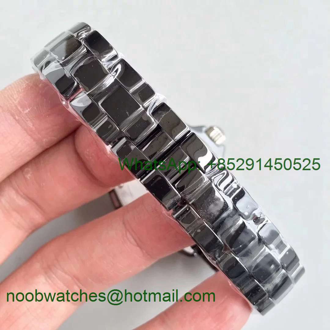 J-12 33mm KOR 1:1 Best Black Korea Ceramic Black Diamond Dial on Bracelet Swiss Quartz