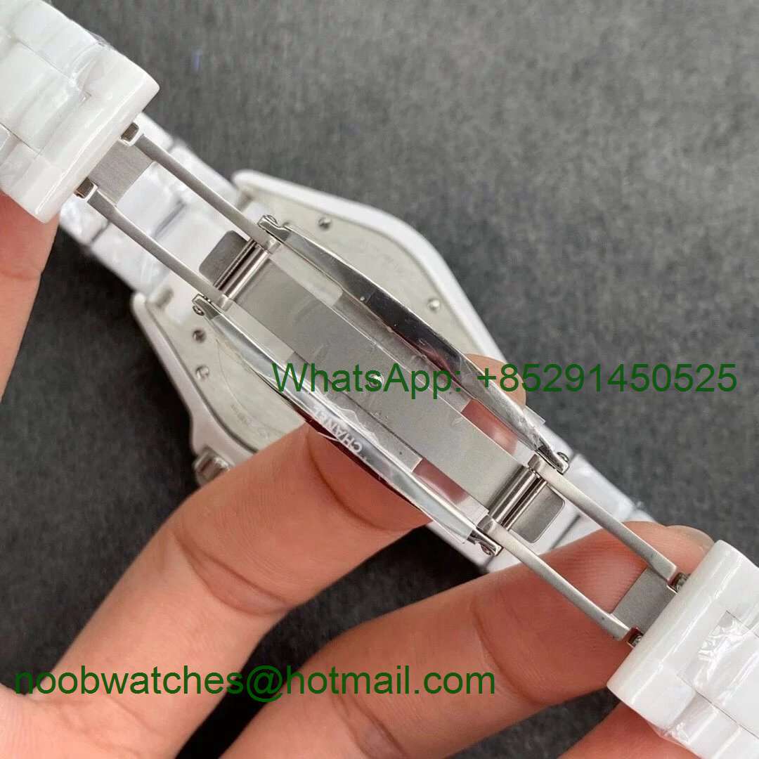 J-12 33mm KOR 1:1 Best White Korea Ceramic White\Black Dial on Bracelet Swiss Quartz