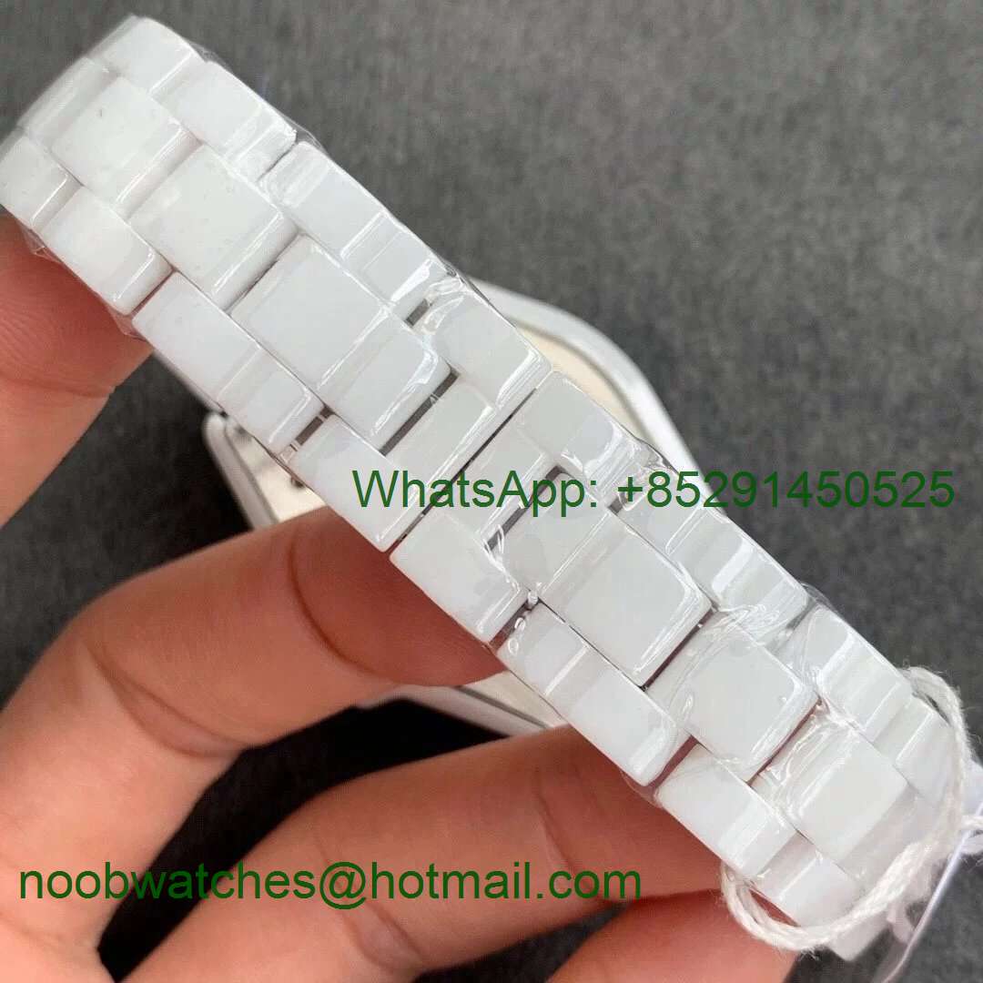 J-12 33mm KOR 1:1 Best White Korea Ceramic White\Black Dial on Bracelet Swiss Quartz