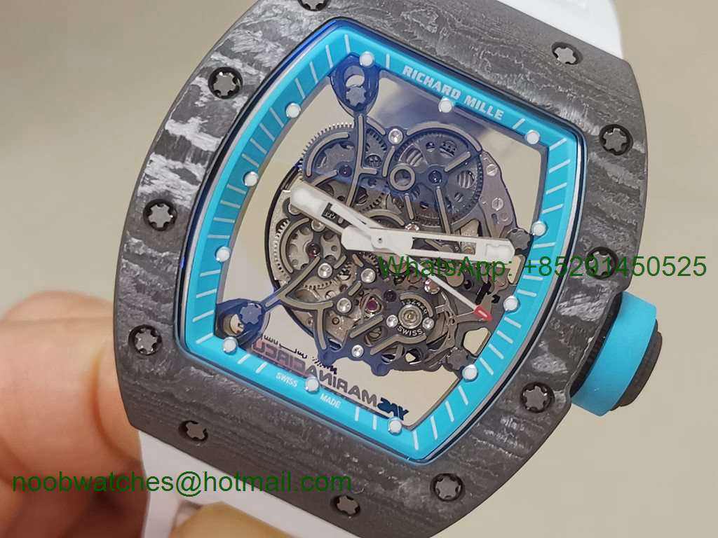 Replica Richard Mille RM055 Yas Marina Circuit Real NTPT ZF 1:1 Best White Rubber NH05A V3