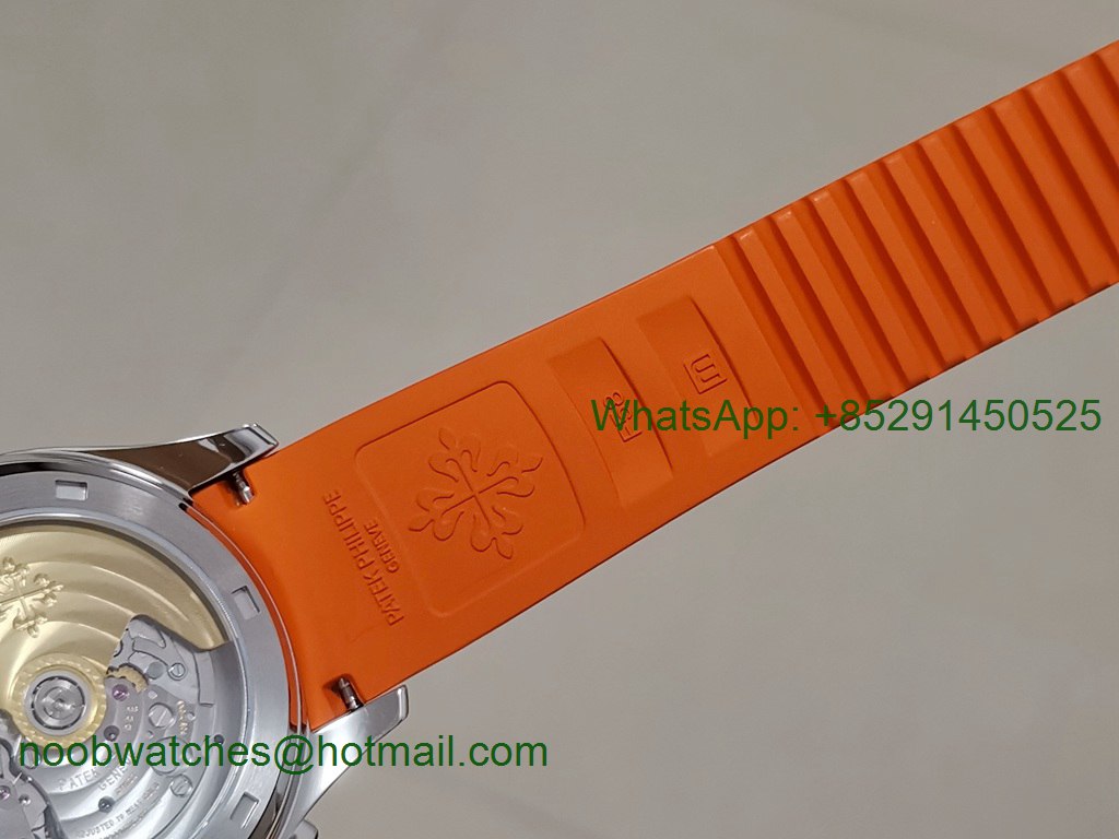 Replica Patek Philippe Aquanaut 5968 SS OMF Best Gray Dial on Orange Rubber Strap A520