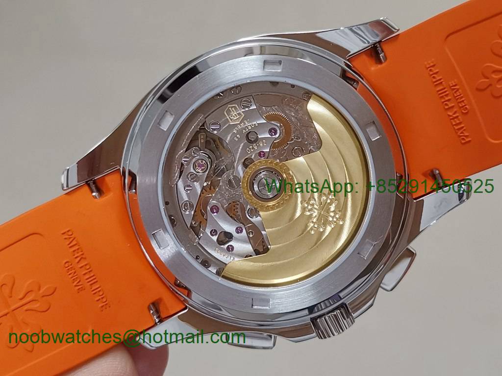 Replica Patek Philippe Aquanaut 5968 SS OMF Best Gray Dial on Orange Rubber Strap A520