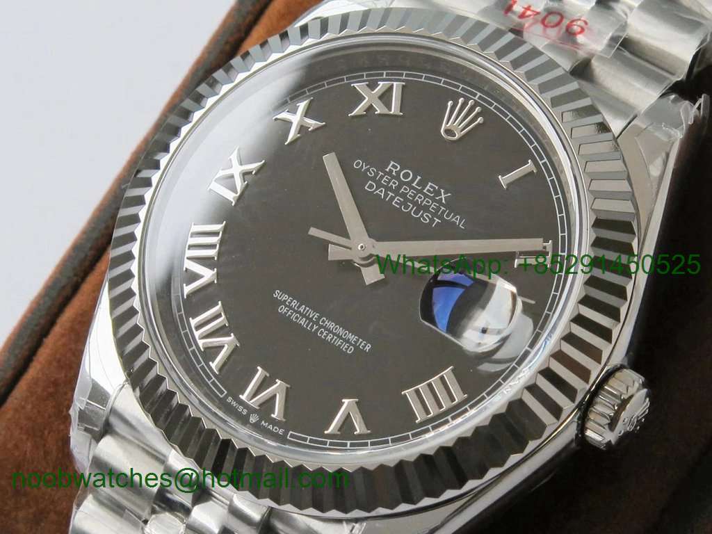 Replica Rolex DateJust 41mm 126334 VRF 1:1 Best 904L Steel Black Roman Dial Jubilee Bracelet A3235