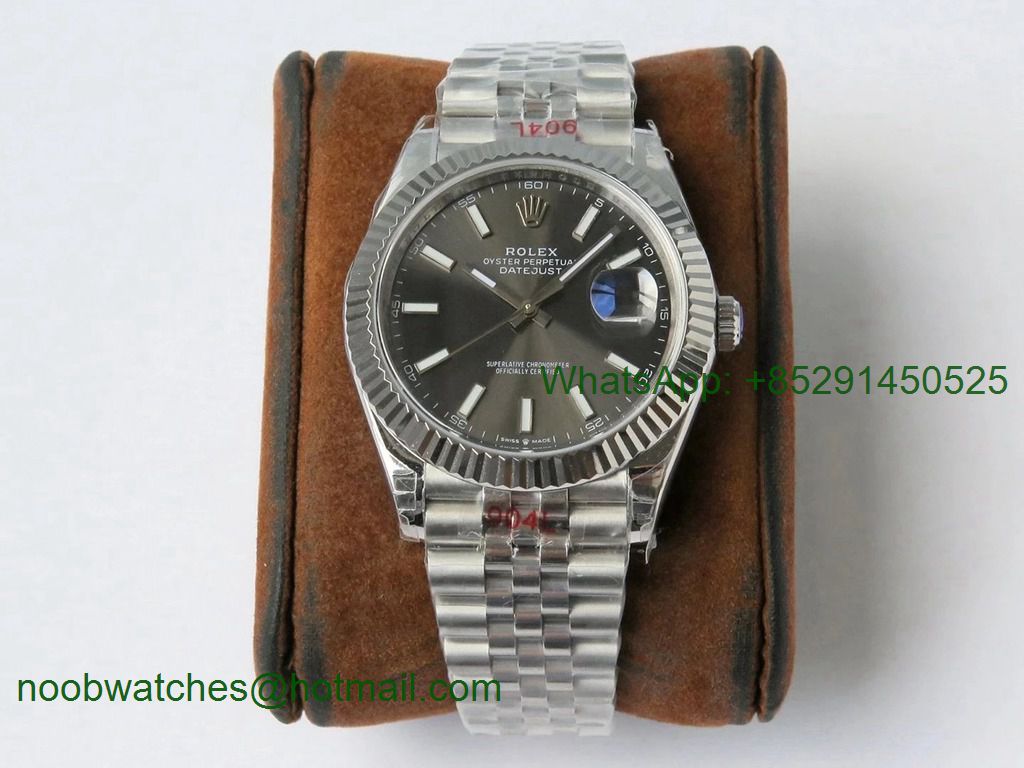 Replica Rolex DateJust 41mm 126334 VRF 1:1 Best 904L Steel Gray Dial Jubilee Bracelet A3235