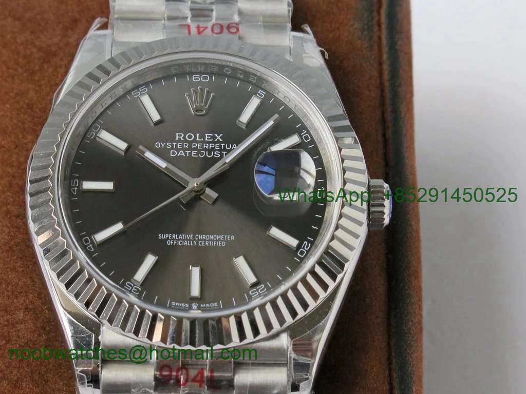 Replica Rolex DateJust 41mm 126334 VRF 1:1 Best 904L Steel Gray Dial Jubilee Bracelet A3235