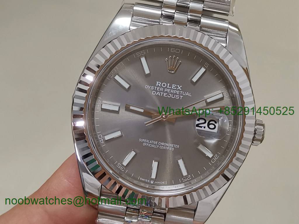 Replica Rolex DateJust 41mm 126334 ARF 1:1 Best 904L New Gray Dial Jubilee Bracelet A2824