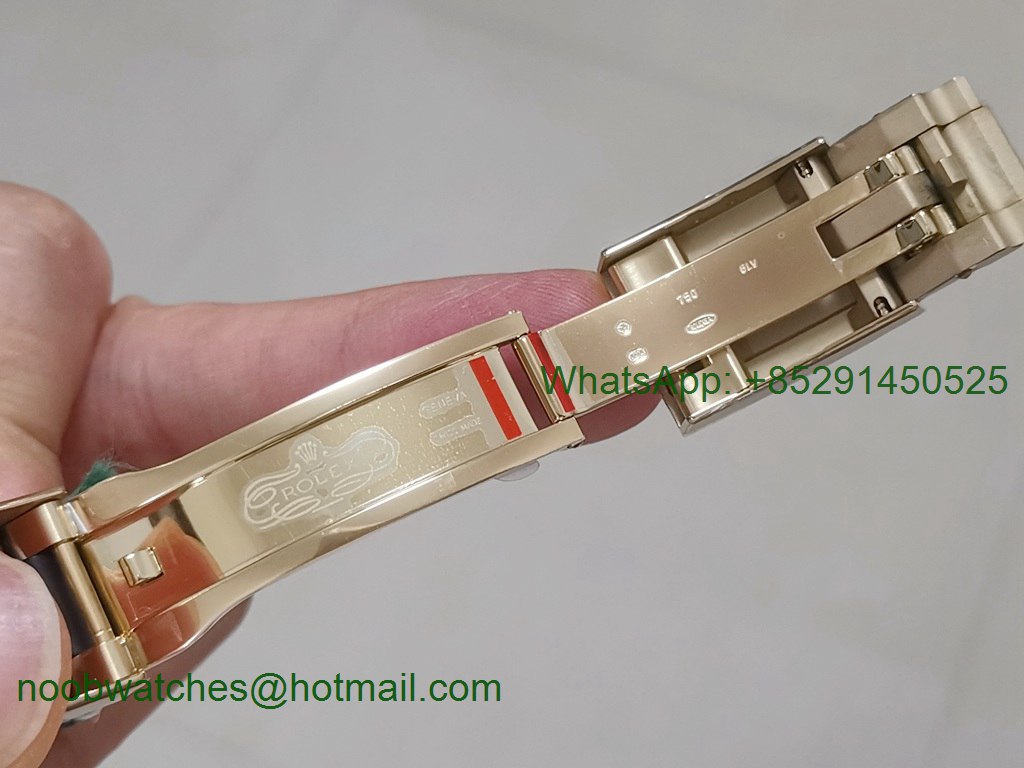 Replica Rolex Daytona 116518 Yellow Gold JHF Best Black Dial on Rubber Strap A4130
