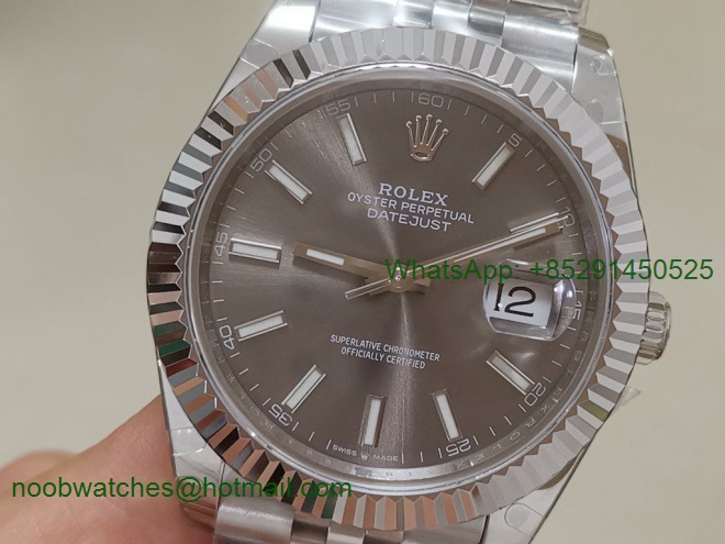 Replica Rolex DateJust 41mm 126334 BP Factory Best Gray Dial Jubilee Bracelet A2813