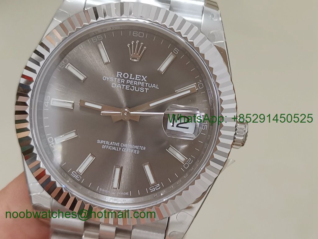 Replica Rolex DateJust 41mm 126334 BP Factory Best Gray Dial Jubilee Bracelet A2813