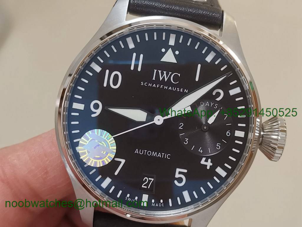 Replica IWC Big Pilot Real PR IW500912 ZF 1:1 Best Black Dial on Leather Strap A51111