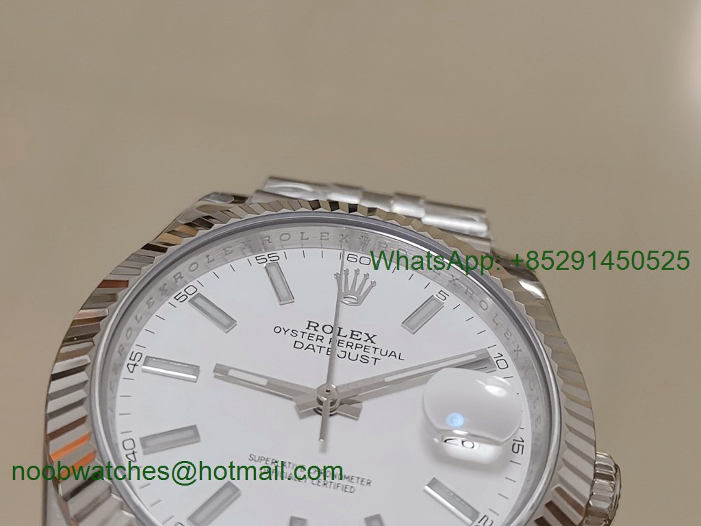 Replica Rolex DateJust 41mm 126334 BP Factory Best White Dial Jubilee Bracelet A2824 