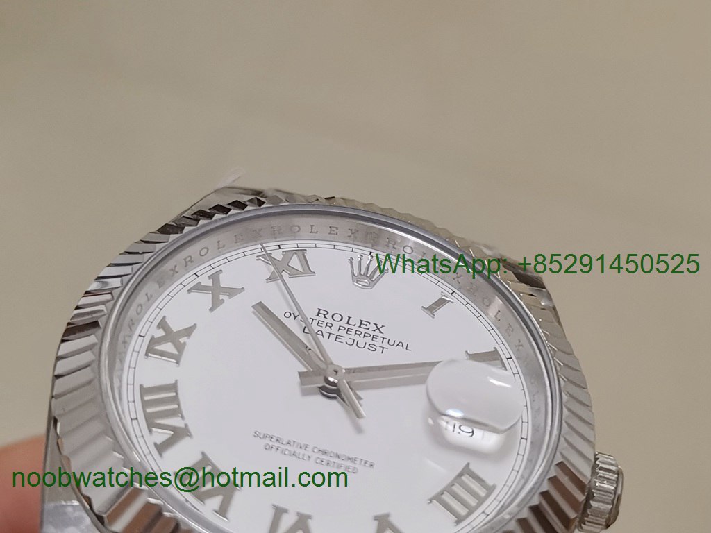 Replica Rolex DateJust 41mm 126334 BP Factory Best White Roman Dial Oyster Bracelet A3235