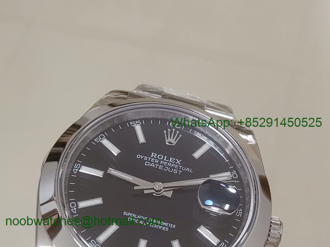 Replica Rolex DateJust 41mm 126334 BP Factory Best Black Dial Smooth Bezel A2813