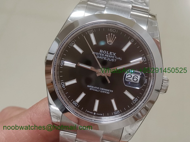 Replica Rolex DateJust 41mm 126334 BP Factory Best Black Dial Smooth Bezel A3235