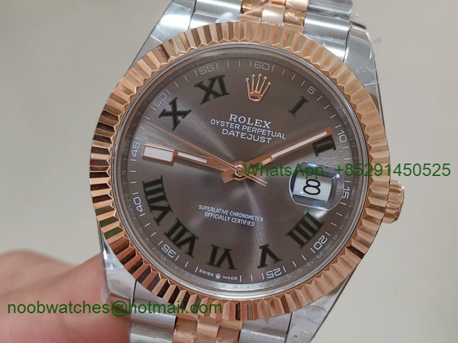 Replica Rolex DateJust 41mm Two Tone Rose Gold 126334 Wembled BP Factory A2824