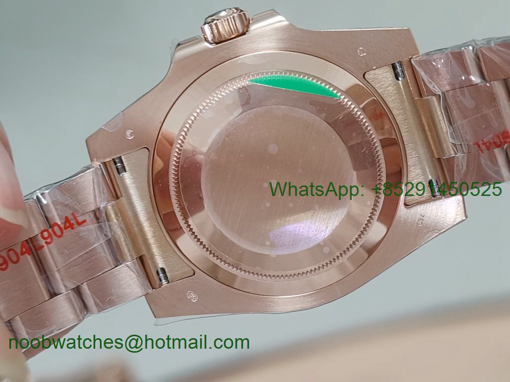 Replica Rolex GMT-Master II 126715 CHNR Rose Gold 904L Steel EWF 1:1 Best SH3186 Correct Hand Stack