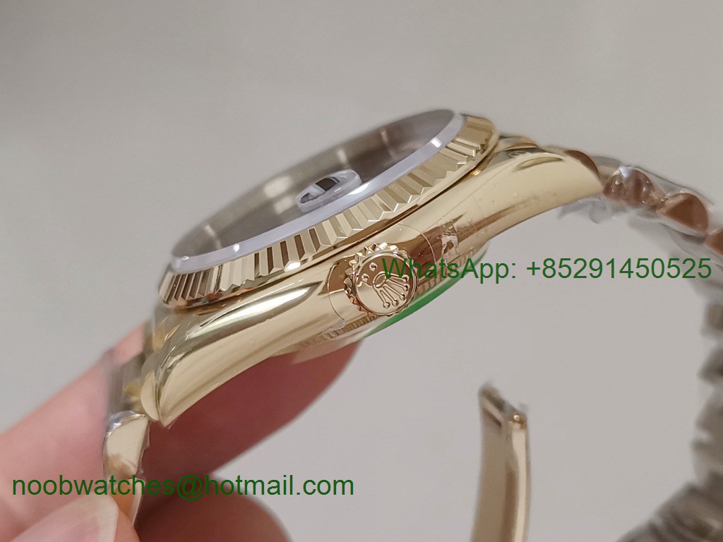 Replica Rolex DayDate 36 Yellow Gold BPF Best Black Dial on President Bracelet A2836 