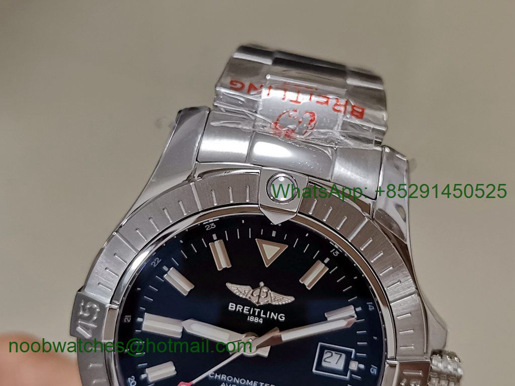 Replica Breitling Avenger Automatic 43mm SS GF 1:1 Best Black Dial A2824
