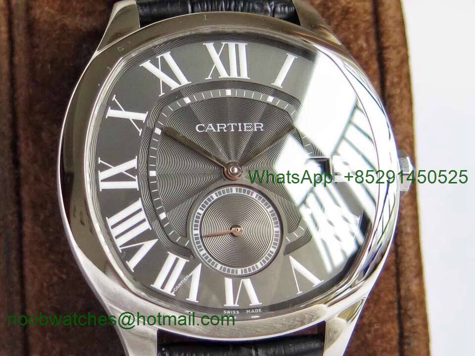 Replica Cartier Drive de Cartier GSF 1:1 Best Gray Dial on Black Leather A23J