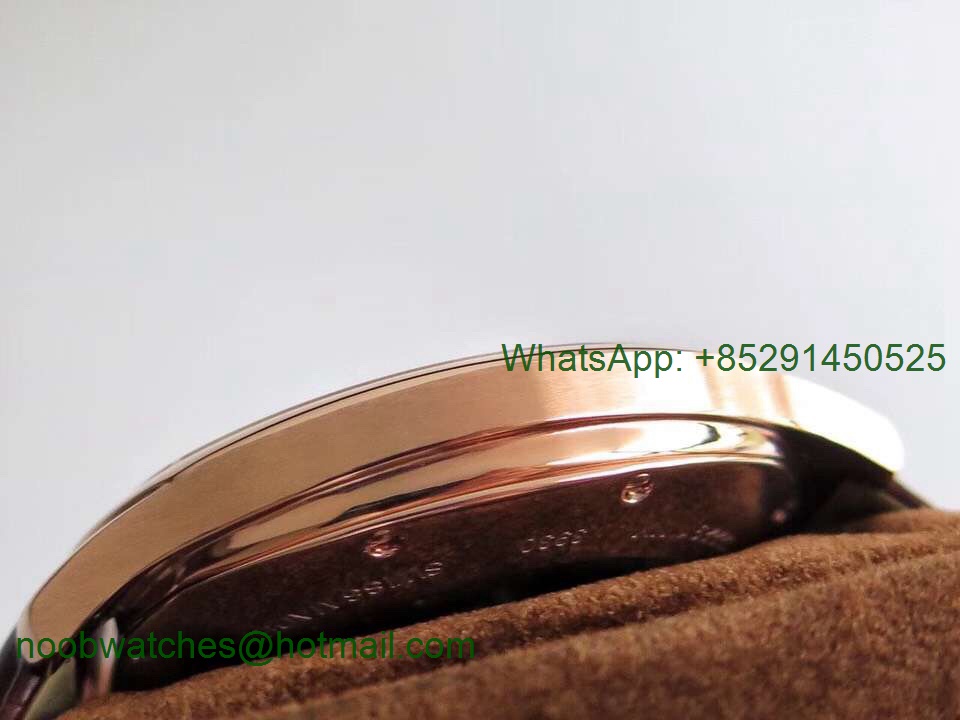 Replica Cartier Drive de Cartier Rose Gold GSF 1:1 Best White Dial on Black Leather A23J