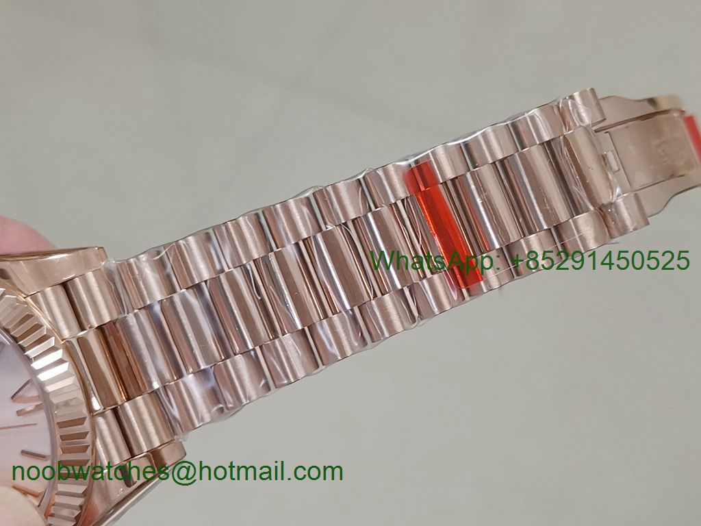 Replica Rolex DayDate 40mm Rose Gold Silver Dial EWF A3255 Mod