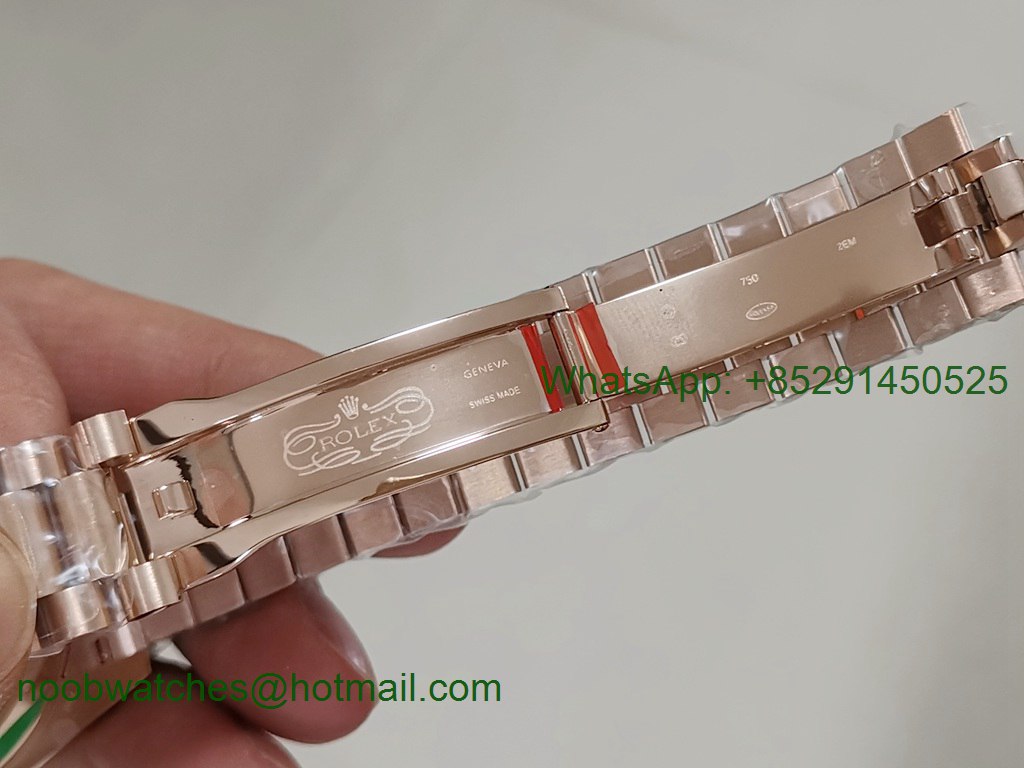 Replica Rolex DayDate 40mm Rose Gold Brown Dial Diamond Bezel EWF A3255 Mod
