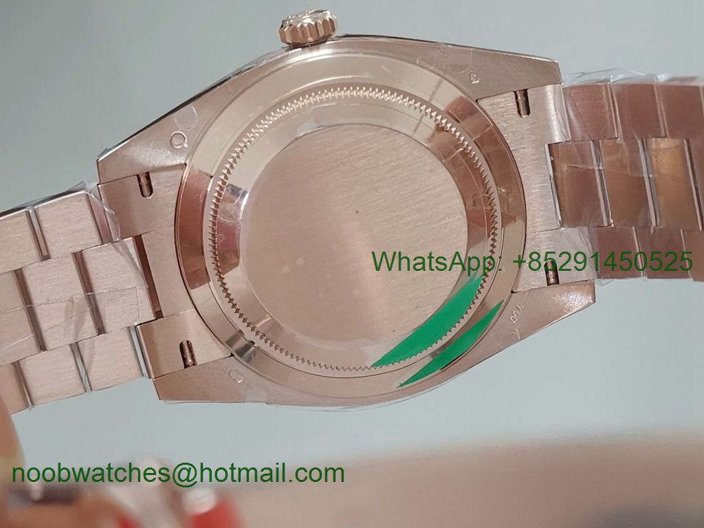 Replica Rolex DayDate 40mm Rose Gold Brown Dial Diamond Bezel EWF A3255 Mod