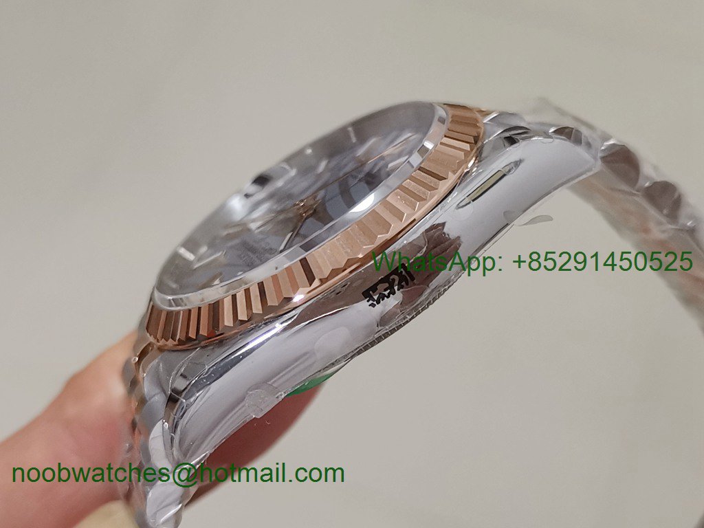Replica Rolex Datejust 36mm Rose Gold/Steel Gray Motif Dial 2021 EWF