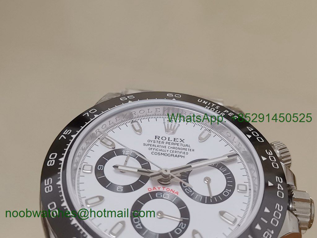 Replica Rolex Daytona 116500 White Dial A7750 Noob Fake