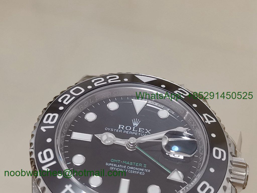 Replica Rolex GMT II 116710 LN Black Dial 904L 1:1 CLEAN Factory VR3186 CHS