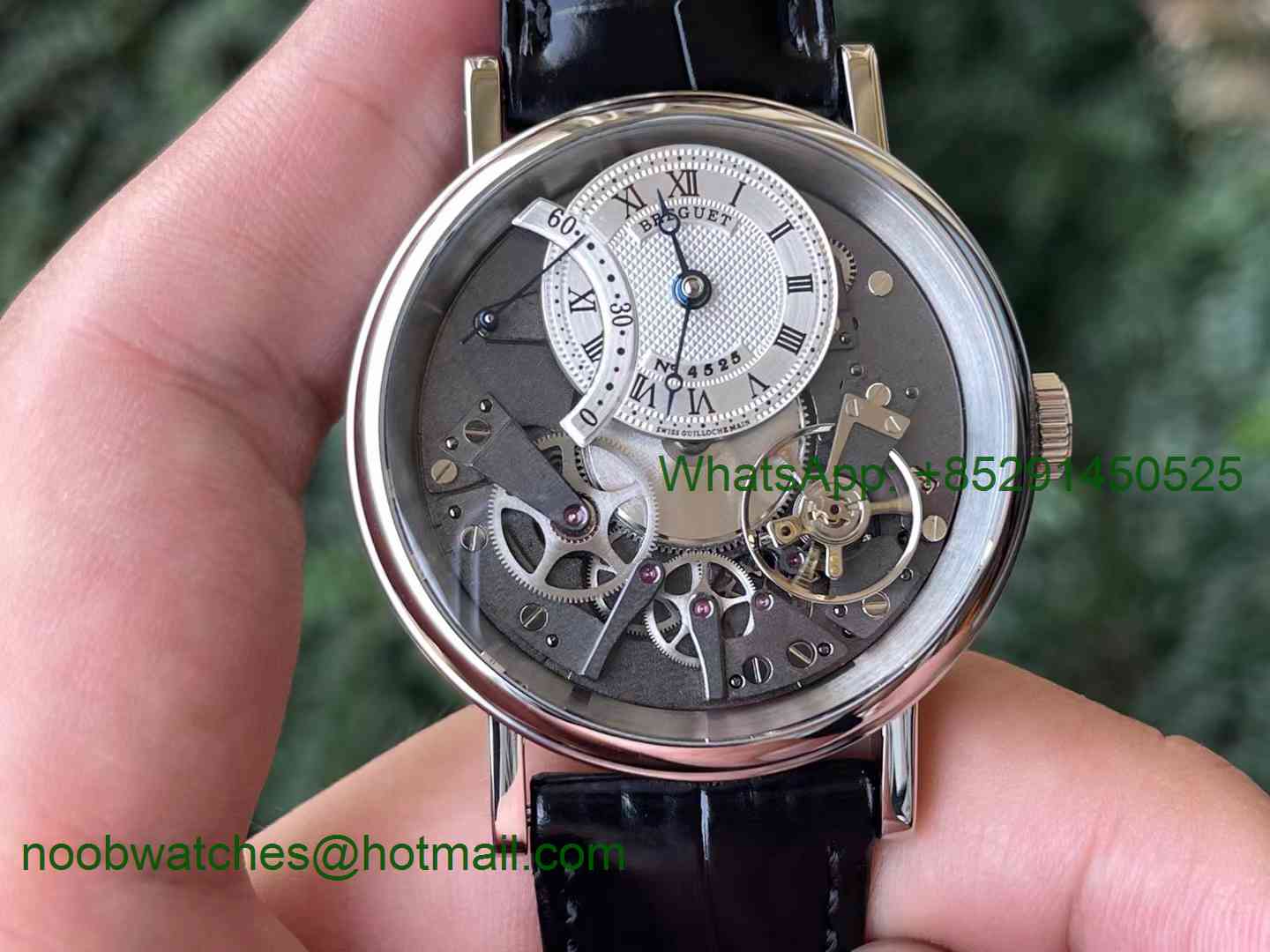 Replica Breguet Tradition 7097 Grey White Skeleton Dial on Leather ZF A505
