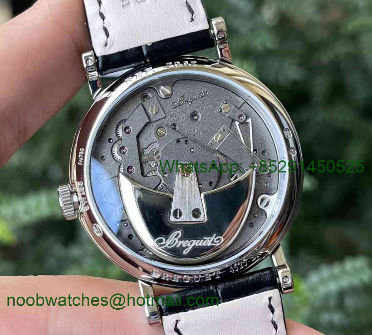 Replica Breguet Tradition 7097 Grey White Skeleton Dial on Leather ZF A505