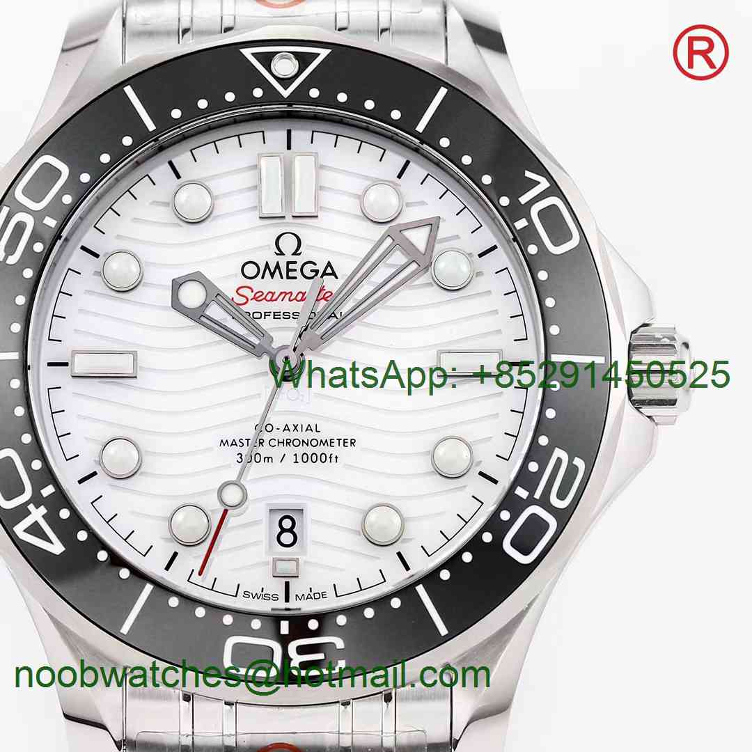 Replica OMEGA Seamaster Diver 300M ORF 1:1 Best Black Ceramic White Dial A8800