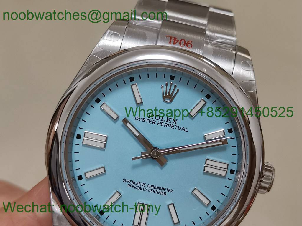 Replica Rolex Oyster Perpetual 41mm 124300 Tiffany Blue Dial 904L GMF SA3230