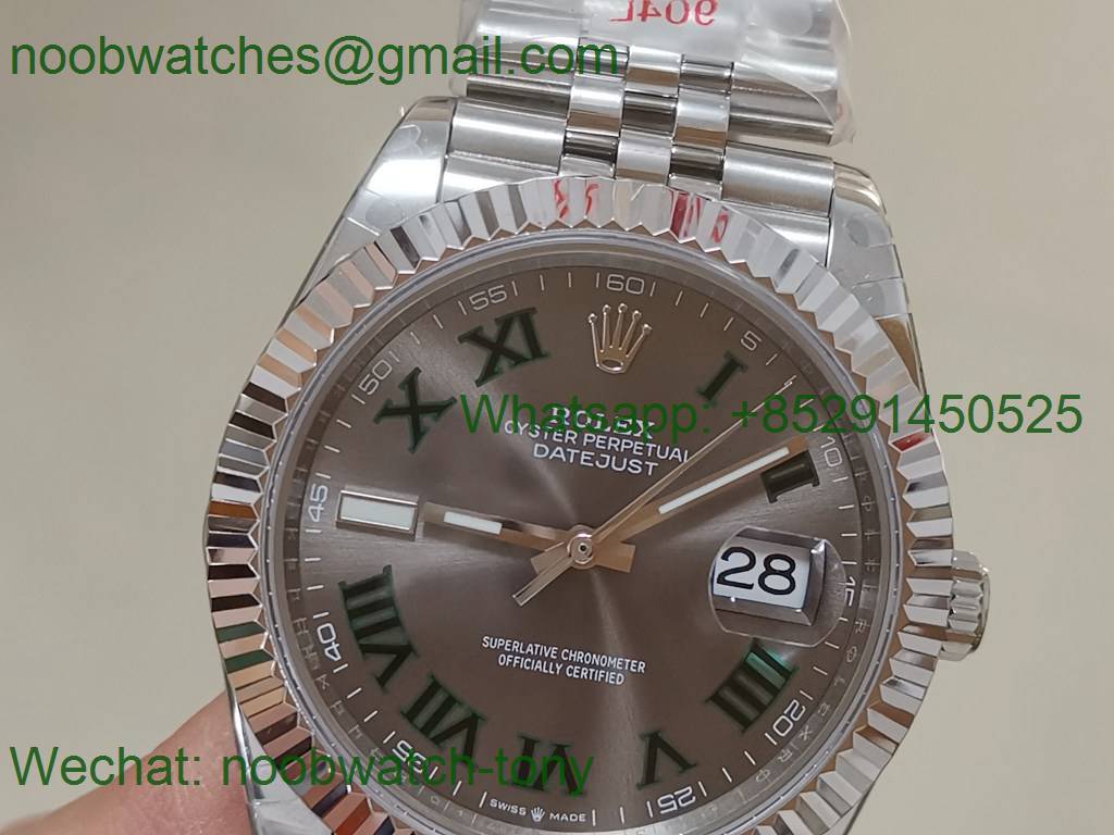 Replica Rolex Datejust 41mm 126334 Wembledon Gray Dial 904L Steel GMF SA3235