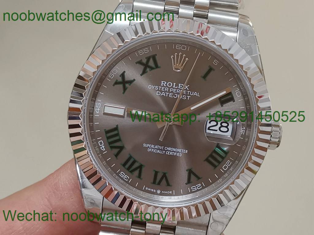 Replica Rolex Datejust 41mm 126334 Wembledon Gray Dial 904L Steel GMF SA3235