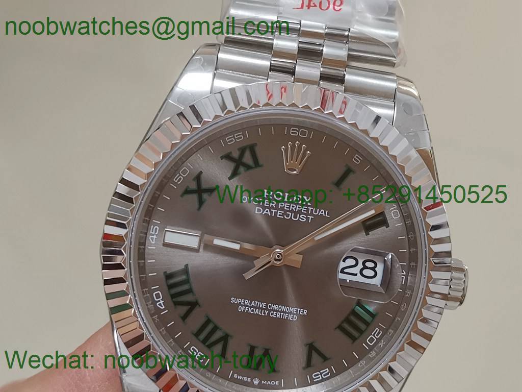 Replica Rolex Datejust 41mm 126334 Wembledon Gray Dial 904L Steel GMF SA3235