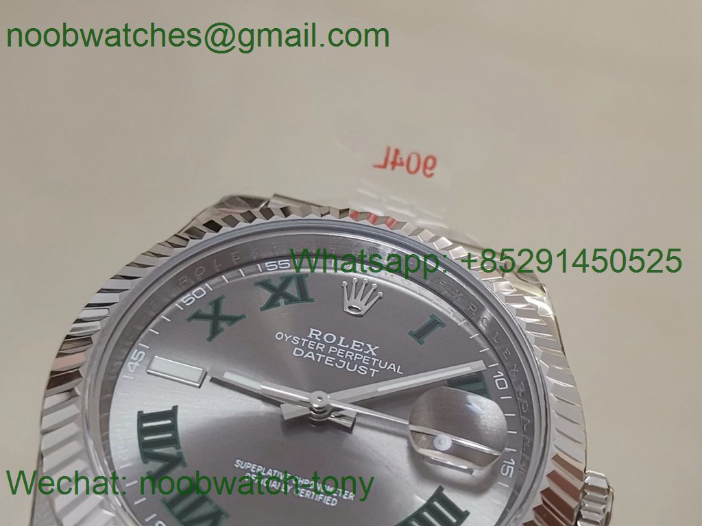 Replica Rolex Datejust 41mm 126334 Wembledon Gray Dial 904L Steel GMF SA3235