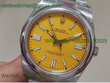 Replica Rolex Oyster Perpetual 41mm 124300 Yellow Dial 904L GMF SA3230