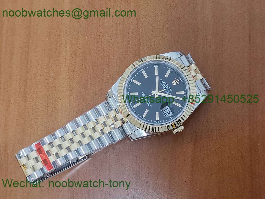 Replica Rolex DateJust 41mm 126333 904L 2tone Yellow Gold/Steel GMF 1:1 Best Black Dial 3235