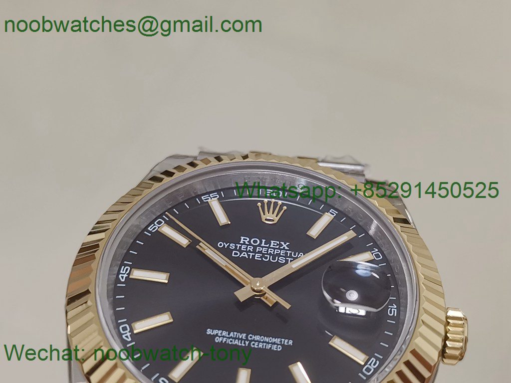 Replica Rolex DateJust 41mm 126333 904L 2tone Yellow Gold/Steel GMF 1:1 Best Black Dial 3235