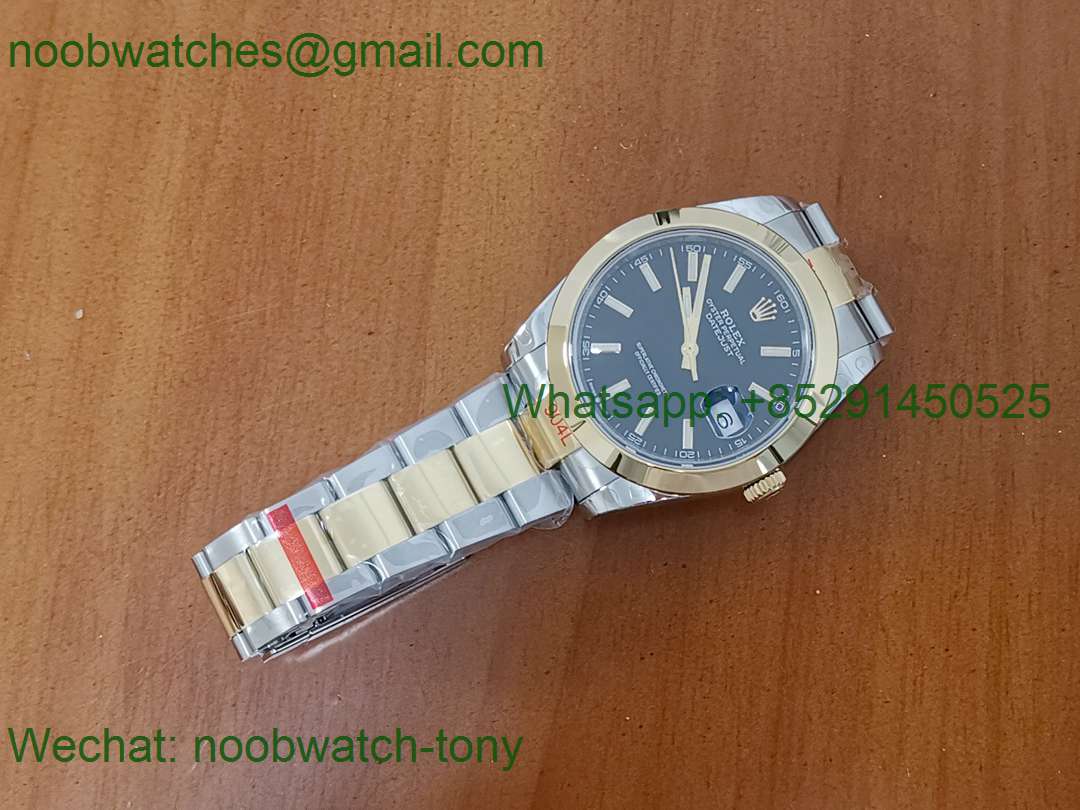 Replica Rolex DateJust 41mm 126333 904L 2tone Yellow Gold/Steel GMF 1:1 Best Black Dial 3235