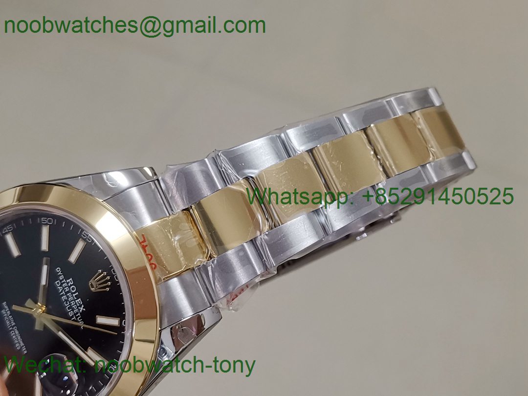 Replica Rolex DateJust 41mm 126333 904L 2tone Yellow Gold/Steel GMF 1:1 Best Black Dial 3235