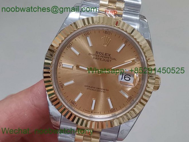 Replica Rolex DateJust 41mm 126333 904L 2tone Yellow Gold/Steel GMF 1:1 Best YG Dial 3235