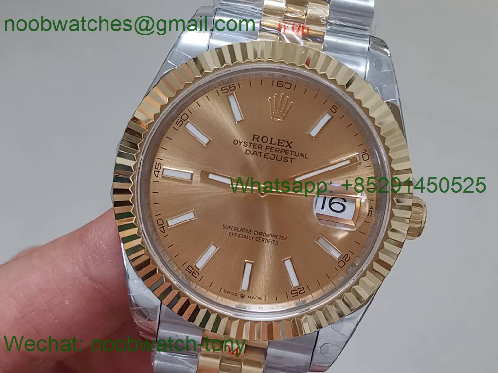 Replica Rolex DateJust 41mm 126333 904L 2tone Yellow Gold/Steel GMF 1:1 Best YG Dial 3235