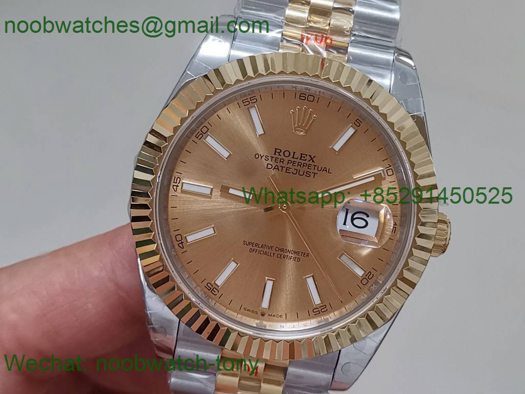 Replica Rolex DateJust 41mm 126333 904L 2tone Yellow Gold/Steel GMF 1:1 Best YG Dial 3235