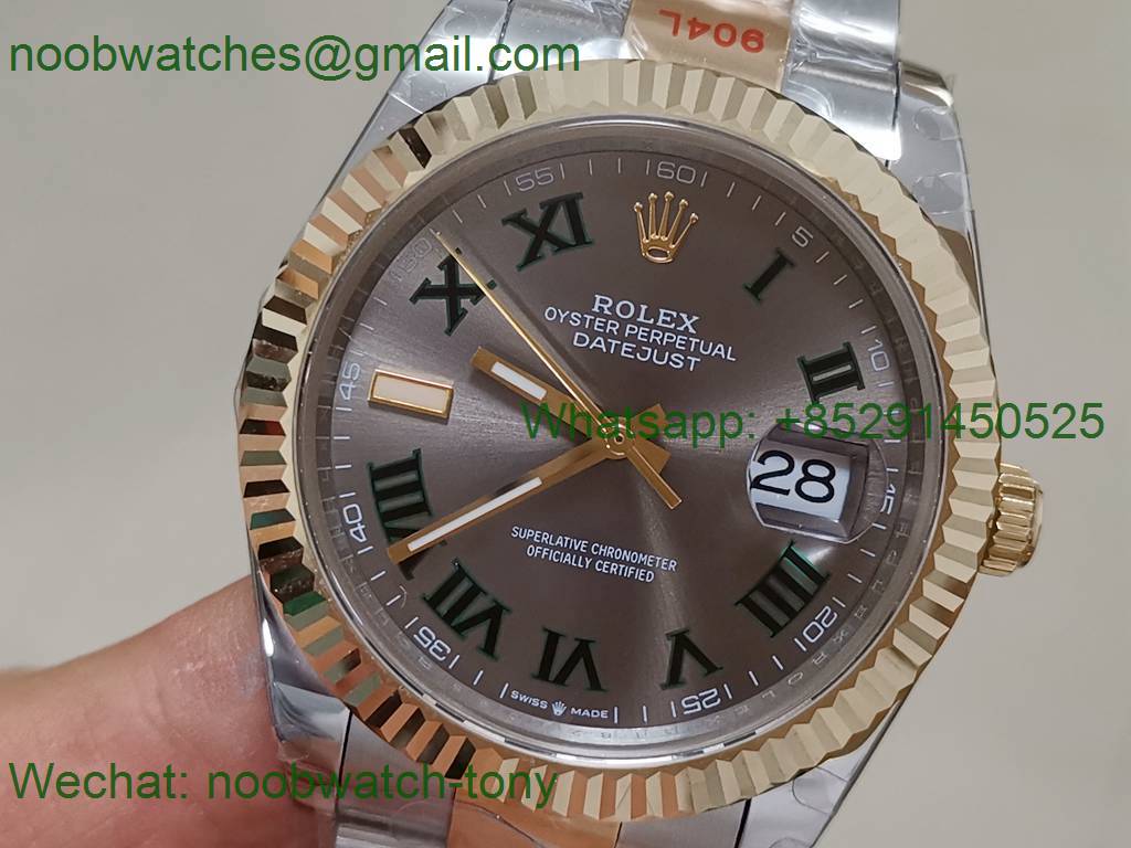 Replica Rolex Datejust 41mm 2tone Yellow Gold/Steel 904L Wimbledon 126334 GMF 1:1 Best 3235